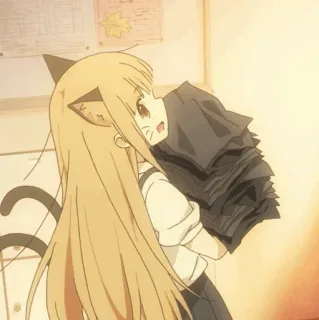 🥕 aabd2fac アニメ, 猫耳, 制服, キャラクター, 可愛い, 女の子 whatsapp sticker