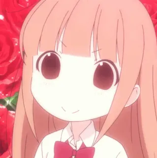 🥕 ac267b45 アニメ, 女の子, 漫画, 可愛い, 赤, リボン, 照れ whatsapp sticker