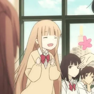 🥕 ade4dda1 アニメガール, 制服, 可愛い, 笑顔, 漫画, 日本アニメ whatsapp sticker