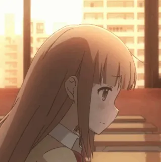 🥕 b5911fb5 アニメ, 女の子, 悲しい, 制服, イラスト whatsapp sticker