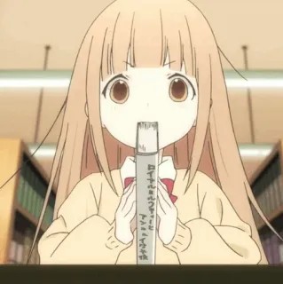 🥕 b798b3b4 ロイヤルミルクティーマニアイワシ アニメガール, 本, ロイヤルミルクティー, かわいい, 茶髪 whatsapp sticker