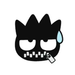 🦍 435370d1 Boca com zíper, Preto, Gota de suor, Desenho animado, Mascote, Segredo, Silencioso, Reservado telegram sticker