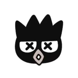 🦍 f5c8c269 desenho animado, pássaro, morto, olhos em X, preto, branco telegram sticker