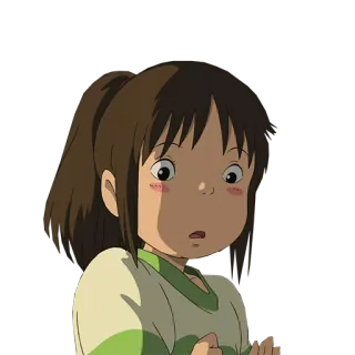 🙀 a6305f72 Chihiro Ogino Spirited Away Anime, Chihiros Reise ins Zauberland, Chihiro, Ghibli, Mädchen telegram sticker
