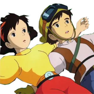 🙄 d235e76f Castle in the Sky Anime, Studio Ghibli, Cartoon, Junge, Mädchen telegram sticker