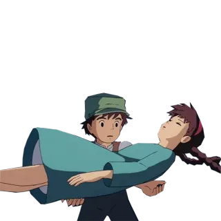 🎩 d7f8be36 Anime, Tragen, Mädchen, Junge, Schlafend telegram sticker