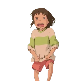 😩 f28d712d Chihiro Ogino Spirited Away Anime, Chihiros Reise ins Zauberland, Chihiro, Studio Ghibli, verängstigt telegram sticker