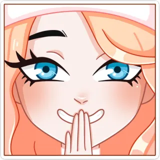 😅 2c4e056c cartoon, meisje, blond, knipogen, schattig, anime telegram sticker