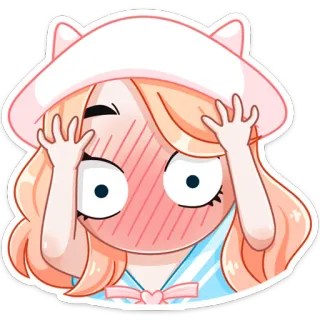 😳 5f20267e schattig, anime, cartoon, blozen, kawaii, meisje, verlegen telegram sticker