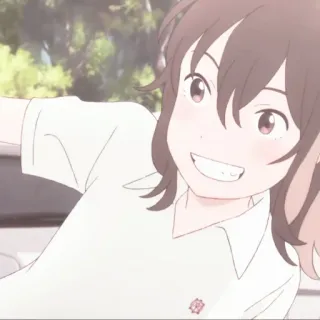 🌷 28d9f266 アニメ, 女の子, 笑顔, 漫画, 幸せ, 陽気 telegram sticker