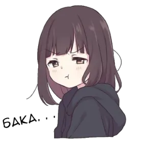 😖 bced53ba Anime, Gadis, Tidak senang, Lucu telegram sticker