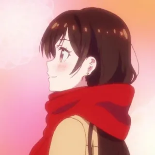 🍫 02f52014 Chizuru Ichinose Rent-A-Girlfriend 애니메이션, 여친, 빌리겠습니다, 치즈루, 이치노세, 귀여운, 머플러 whatsapp sticker