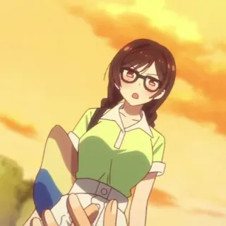 🍫 14d71421 Mizuhara Chizuru Rent-A-Girlfriend 애니, 여자, 미즈하라 치즈루, 귀여운, 안경, 여친, 빌리겠습니다 whatsapp sticker