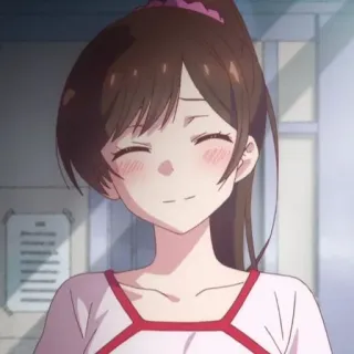 🍫 1e9f2047 애니메이션, 여자, 미소, 귀여운, 초상화 whatsapp sticker