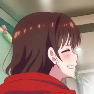 🍫 3d054b9e 애니메이션, 미소, 소녀, 만화, 캐릭터, 행복 whatsapp sticker