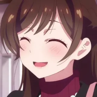 🍫 46389c50 애니메이션 소녀, 웃는, 귀여운, 만화, 애니메이션 whatsapp sticker