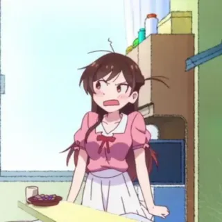 🍫 489abe74 애니메이션, 소녀, 귀여운, 화난, 만화, 캐릭터 whatsapp sticker