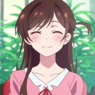 🍫 4e3a17a9 Chizuru Ichinose Rent-A-Girlfriend 애니메이션, 이치노세 치즈루, 렌탈 여친, 미소, 소녀 whatsapp sticker