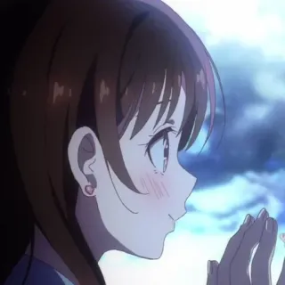 🍫 972f8571 애니메이션, 소녀, 미소, 귀여운, 만화, 일러스트 whatsapp sticker