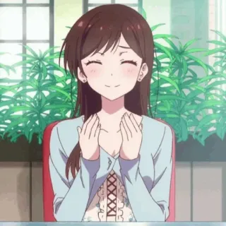 🍫 f9a4bcf6 애니메이션, 여자, 미소, 소녀, 귀여운, 캐릭터 whatsapp sticker