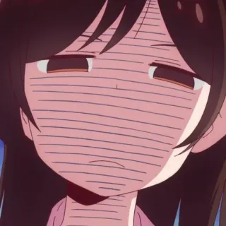 🍫 ff71636c 애니메이션, 여자, 지루함, 피곤함, 표정, 얼굴 whatsapp sticker