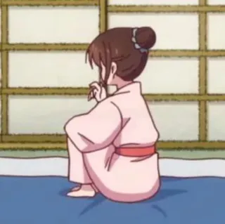 🌸 211a82b7 vrouw, zittend, kimono, japans, anime, meisje telegram sticker