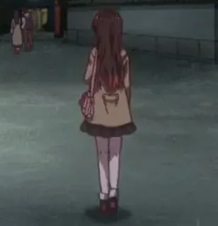 🌸 c1d43524 anime meisje, lopen, nacht telegram sticker