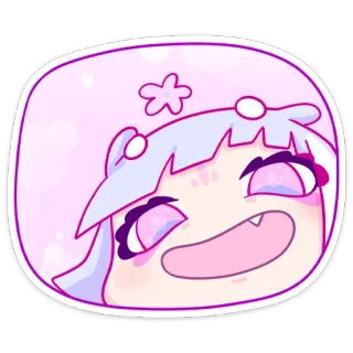 😏 51dddce4 autocollant, animé, dessin animé, mignon, fille, rose, kawaii telegram sticker