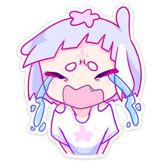 😭 09119a4b 울음, 애니, 슬픔, 소녀, 감정적인, 만화 telegram sticker