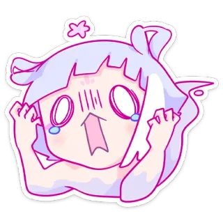 😦 2dc89be5 애니메이션, 울음, 감정적인, 만화, 보라색 머리 telegram sticker