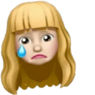 😥 1d186190 emoji, traurig, weinen, gesicht, frau telegram sticker