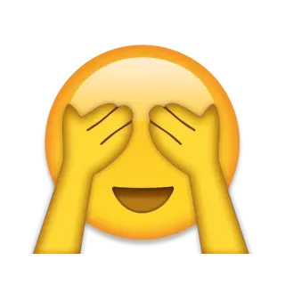 🙈 4bb7963b Emoji, Facepalm, Gesicht, Gelb, Hände, Verlegen, Verstecken, Augen bedecken telegram sticker