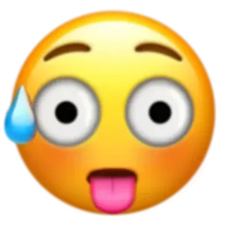 😍 69a338c7 Emoji, Gesicht, Nervös, Schweiß, Zunge, Ausdruck, Verrückt telegram sticker
