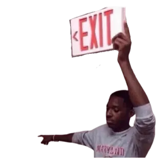 👋 1e3941d3 EXIT wyjście, znak, mężczyzna, wskazujący, kierunek telegram sticker