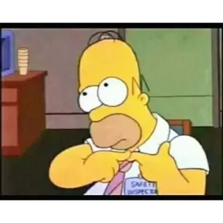 ☺️ 2fd87aae Homer Simpson The Simpsons SAFETY INSPECTOR Homer Simpson, Simpsonowie, Kreskówka, Animacja, Inspektor BHP telegram sticker