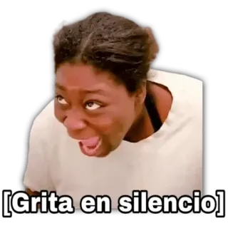 🤬 b01f750e Grita en silencio Krzyk, Kobieta, Meme, Śmieszne, Wyraz, Cisza telegram sticker