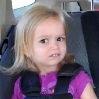 🤨 bcadfa57 dziecko, mem, śmieszne, dziewczyna, wyraz, zmieszany, wątpliwość telegram sticker