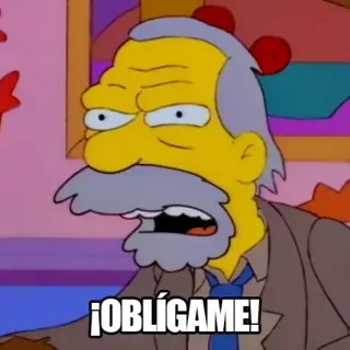 🤪 cd27566a ¡OBLÍGAME! simpsonowie, kreskówka, wyraz, uparty, hiszpański, wyzwanie telegram sticker