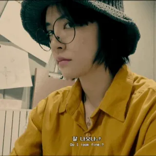 🎗 1435a957 잘 나오나~?
Do I look fine? woman, hat, glasses, artist, korean telegram sticker