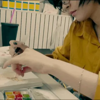 🎗 3c40a720 artist, painting, watercolor, drawing, art, glasses telegram sticker