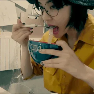 🌤 b10a9317 MARVEL person, eating, food, bowl, marvel telegram sticker