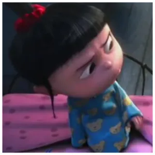 😒 3131506f Agnes Despicable Me アニメ, 女の子, 怒り, パジャマ, 可愛い, 映画, アニメーション telegram sticker
