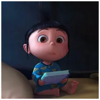 👀 83adf3d6 Agnes Despicable Me 漫画, 女の子, 本, かわいい, キャラクター, 映画, アニメ telegram sticker