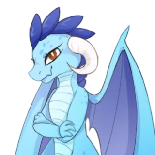 😏 fb19144d drago, cartone animato, blu, ali, peloso, creatura, fantasy telegram sticker