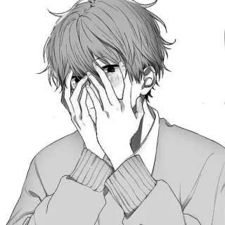 😳 3a42f9f6 Anime, Manga, Chłopak, Niebieski, Zawstydzony, Postać, Ilustracja telegram sticker