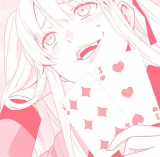 👩‍❤️‍💋‍👩 d322a2df Anime, Cô gái, Bài, Cơ, Rô telegram sticker