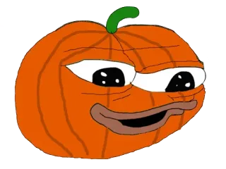 🎃 0f08f5fa Pepe the Frog Pepe la Rana, zucca, Halloween, meme, meme di internet telegram sticker