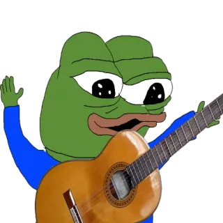 😊 b475a160 Pepe Pepe la Rana, Meme, Chitarra, Musica telegram sticker