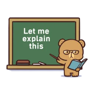 🤓 75f409ab Let me explain this медведь, учитель, доска, объяснять, образование telegram sticker