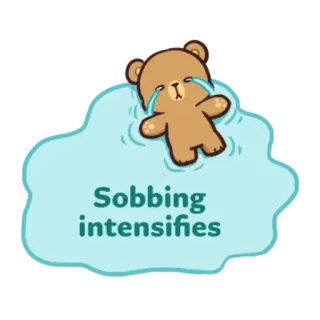 😢 bc78eeec Sobbing intensifies плачет, медведь, грустно, усиливается, рыдает, мультфильм telegram sticker